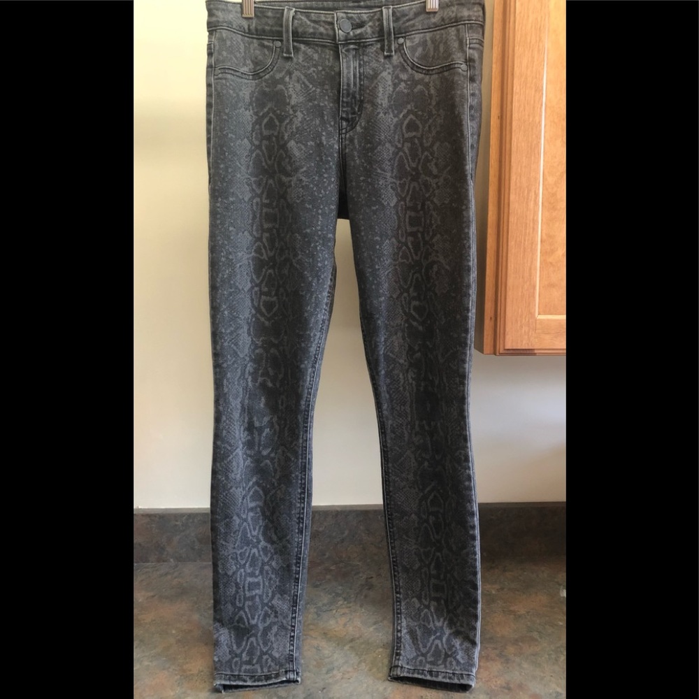 Level 99 snake print skinny denim